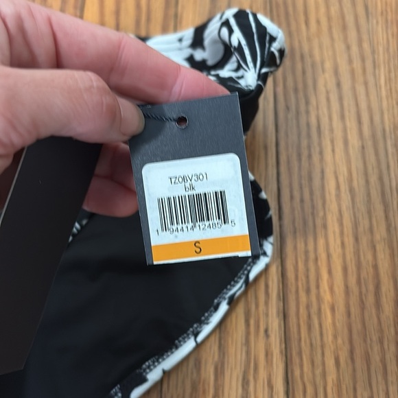 Tommy Hilfiger Womens Small Floral Hipster Bikini Bottoms Black White NWT - Picture 5 of 8